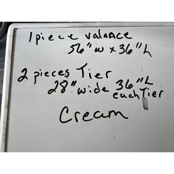 Ladybug Embroidered Cream Curtain Set with 56" Valance & 28" Tier Panels - Picture 8 of 9